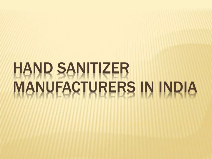 hand sanitizer manufacturers in india