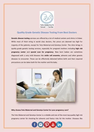 Quality Grade Genetic Disease Testing From Best Doctors