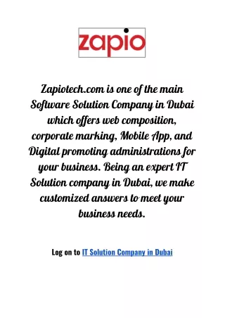Web Development Company in Dubai | Zapio Technologies