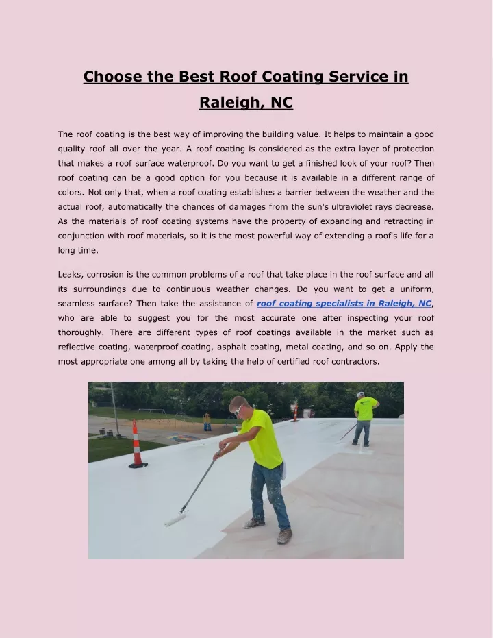choose the best roof coating service in