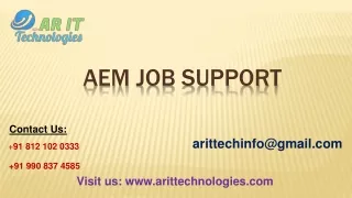 AEM Job Support | AEM Online Job Support - AR IT