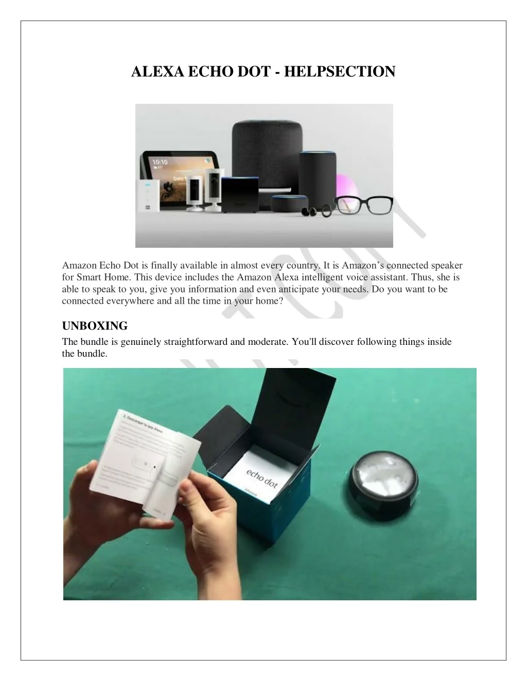 PPT - ALEXA ECHO DOT - HELPSECTION PowerPoint Presentation, free ...