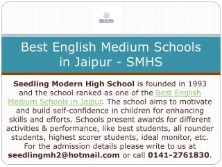 best english medium schools in jaipur smhs