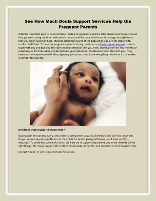 See How Much Doula Support Services Help the Pregnant Parents