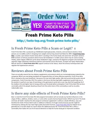 Fresh Prime Keto Pills