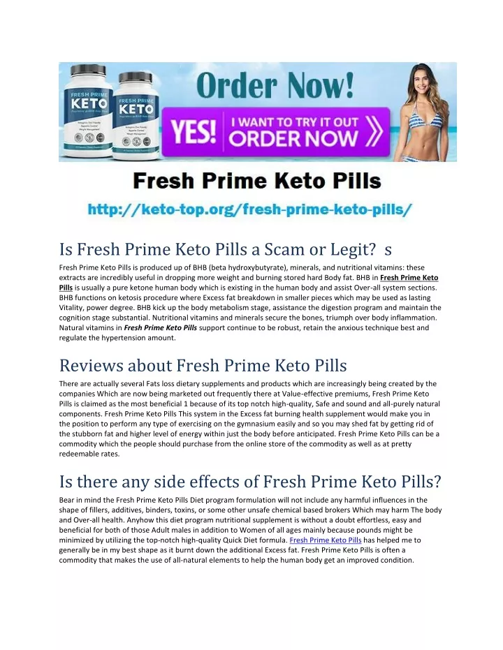 is fresh prime keto pills a scam or legit s