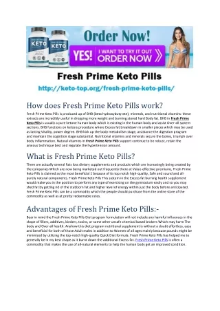 Fresh Prime Keto Pills