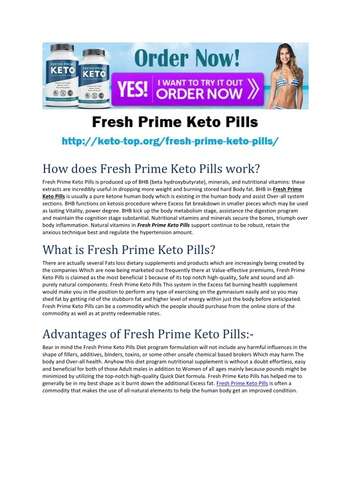how does fresh prime keto pills work