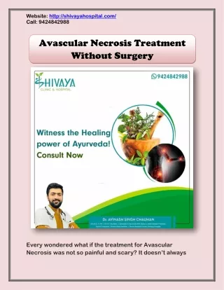 Advantages of  Avascular Necrosis Treatment Without Surgery