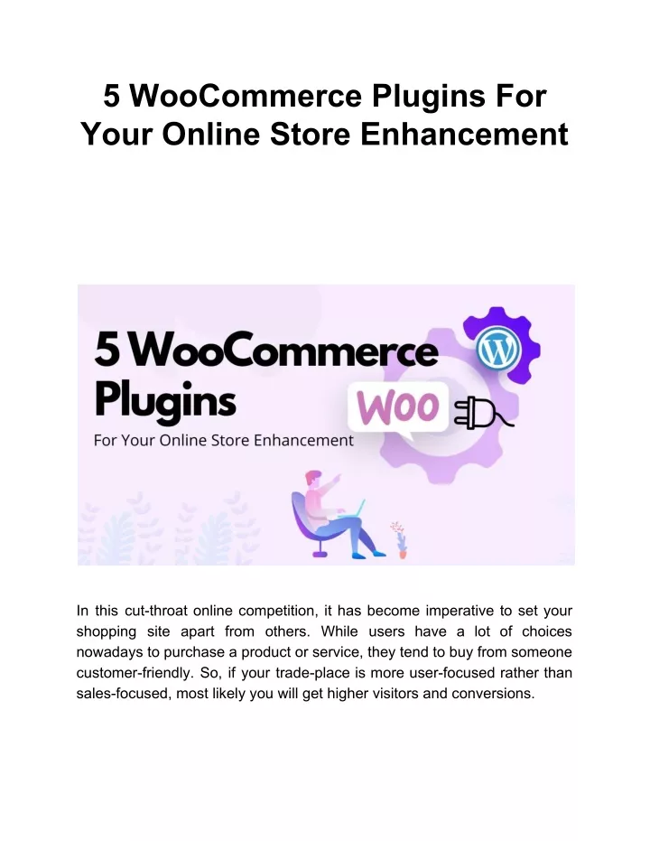 5 woocommerce plugins for your online store