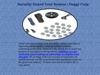 security guard tour system deggy corp