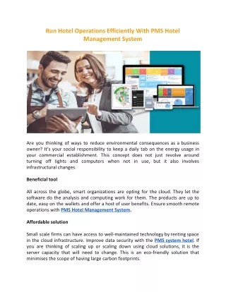 run hotel operations efficiently with pms hotel