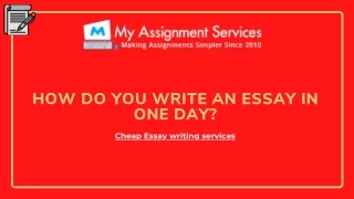 how do you write an essay in one day