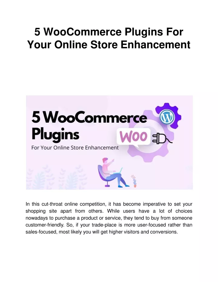 5 woocommerce plugins for your online store enhancement