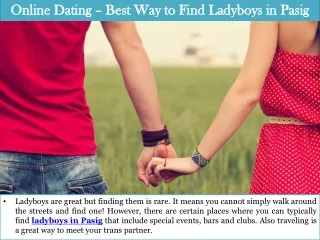 Online Dating – Best Way to Find Ladyboys in Pasig