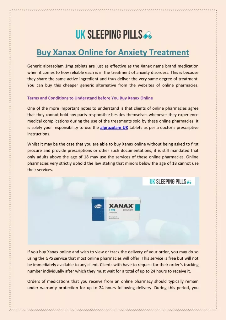 buy xanax online for anxiety treatment