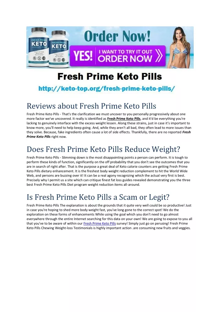 reviews about fresh prime keto pills