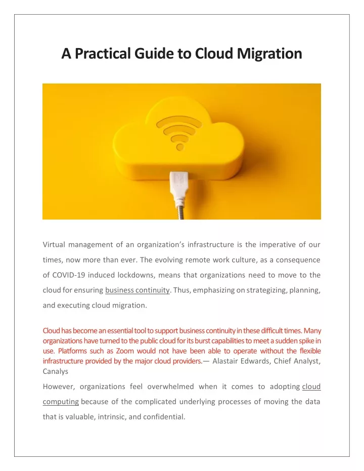 a practical guide to cloud migration