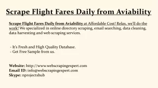 Scrape Flight Fares Daily from Aviability