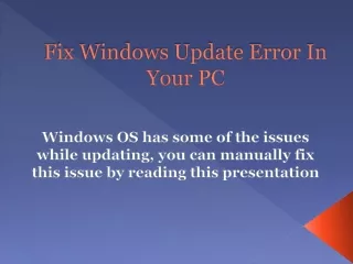 fix windows update error in your pc