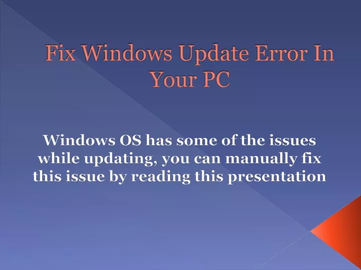 fix windows update error in your pc
