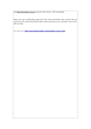 get best kickstarter clone script video script