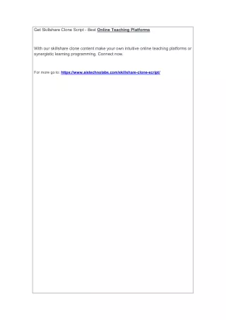 get skillshare clone script best online teaching