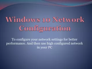 windows 10 network configuration