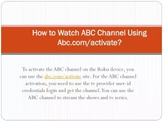 Abc channel activation using abc.com/activate