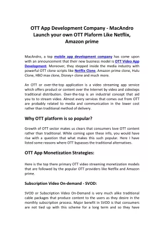 ott app development company macandro launch your