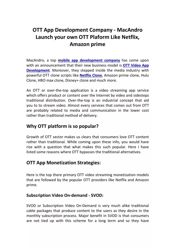 ott app development company macandro launch your