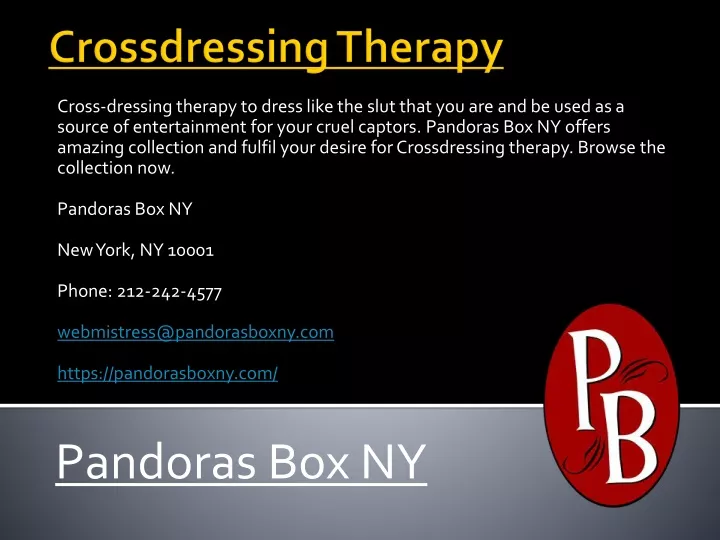 crossdressing therapy