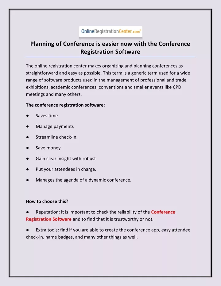 planning of conference is easier now with