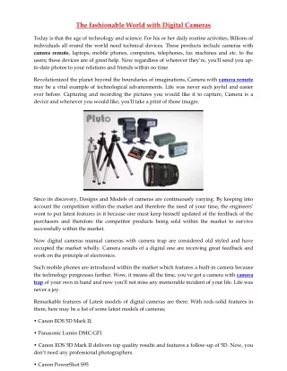 the fashionable world with digital cameras