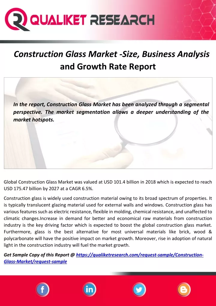 construction glass market size business analysis