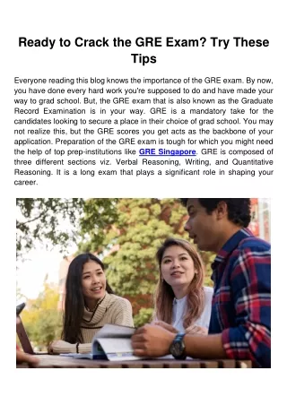Ready to Crack the GRE Exam? Try These Tips