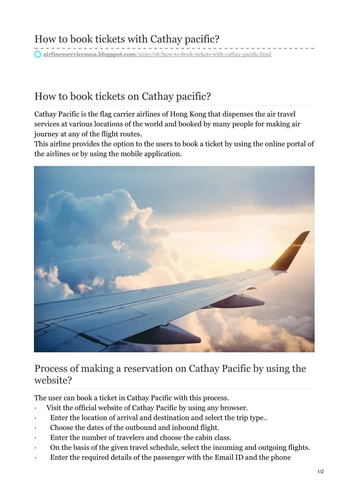 how to book tickets with cathay pacific