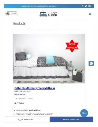 Mattress: Buy Comfortable Mattress Online at the Best Price | Shinysleep