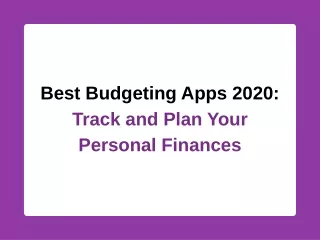 Best Budgeting Apps 2020: Track and Plan Your Personal Finances