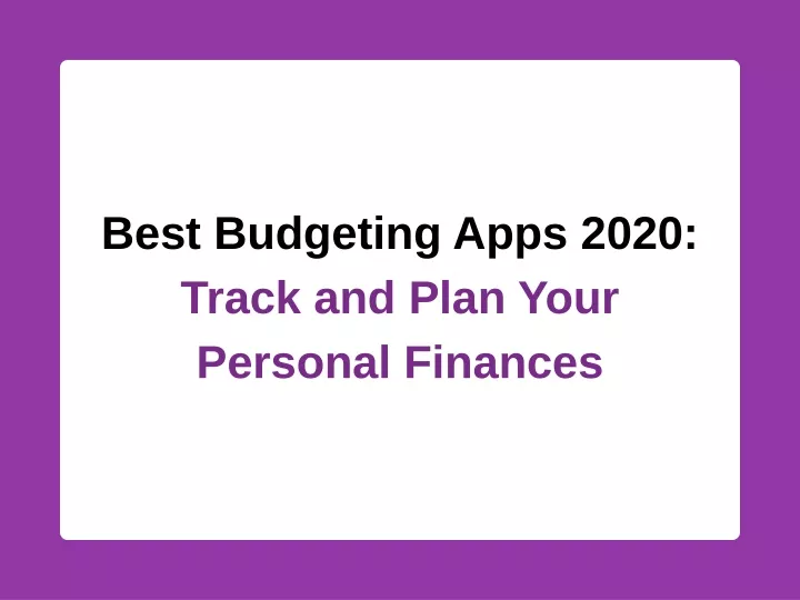 best budgeting apps 2020 track and plan your