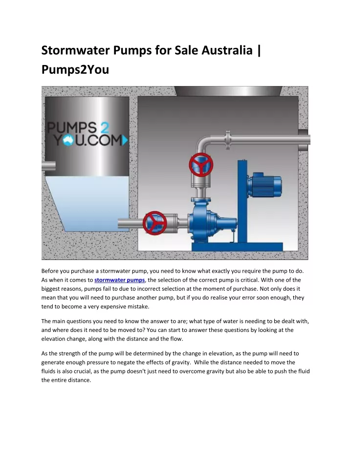 stormwater pumps for sale australia pumps2you