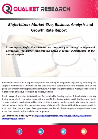 biofertilizers market size business analysis