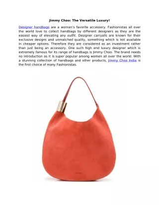 jimmy choo the versatile luxury