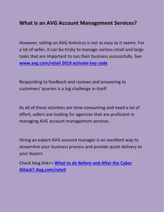what is an avg account management services