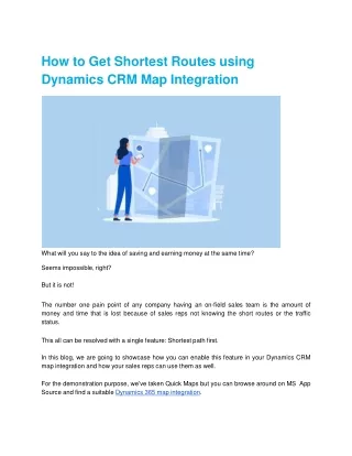 how to get shortest routes using dynamics crm map integration