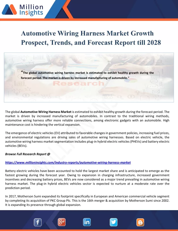 automotive wiring harness market growth prospect