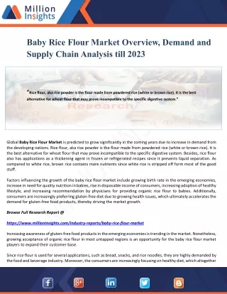 baby rice flour market overview demand and supply