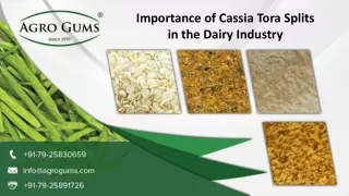 Importance of Cassia Tora Splits in the Dairy Industry