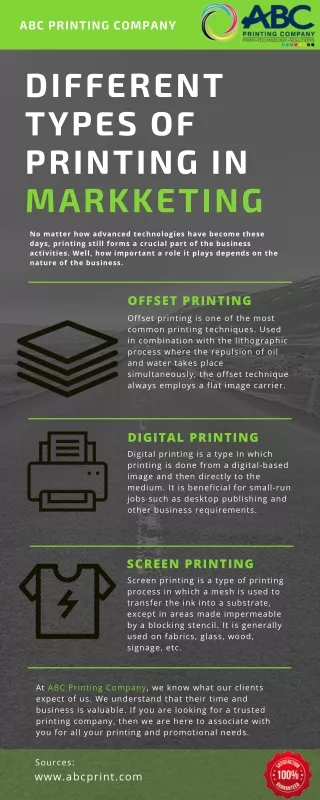 Different Types of Printing in Marketing