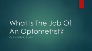 what is the job of an optometrist